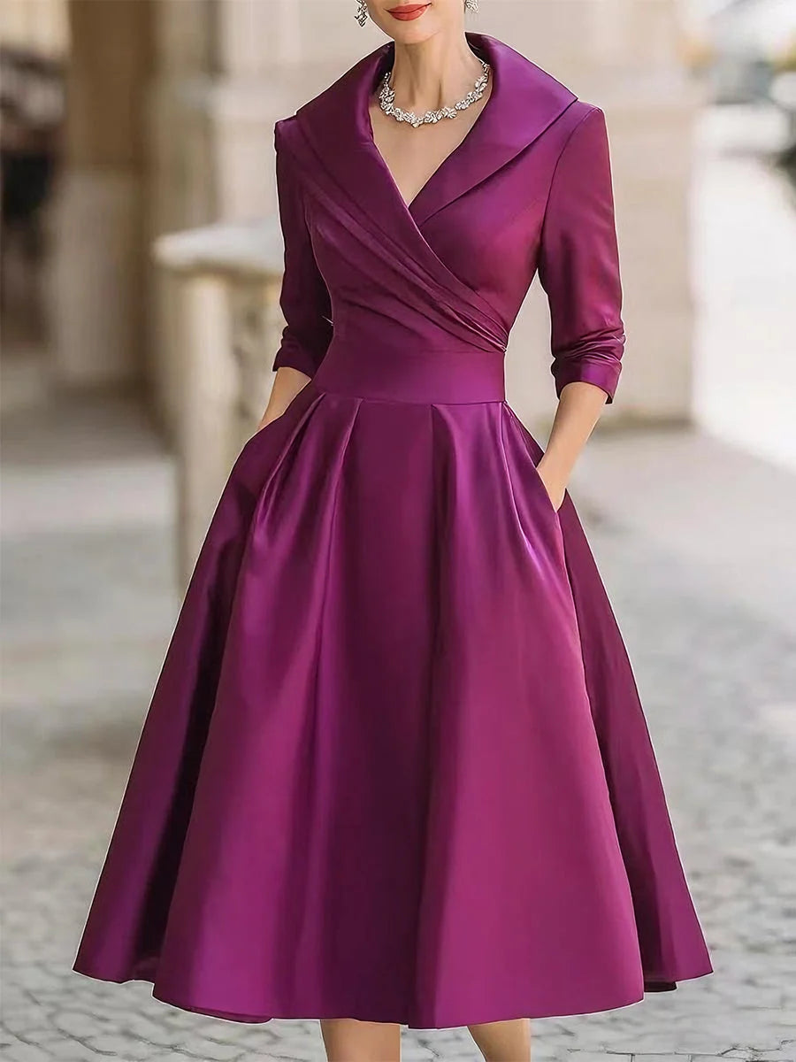 Elegant V-Neck Evening Dress for Women