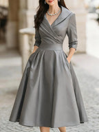 Elegant V-Neck Evening Dress for Women