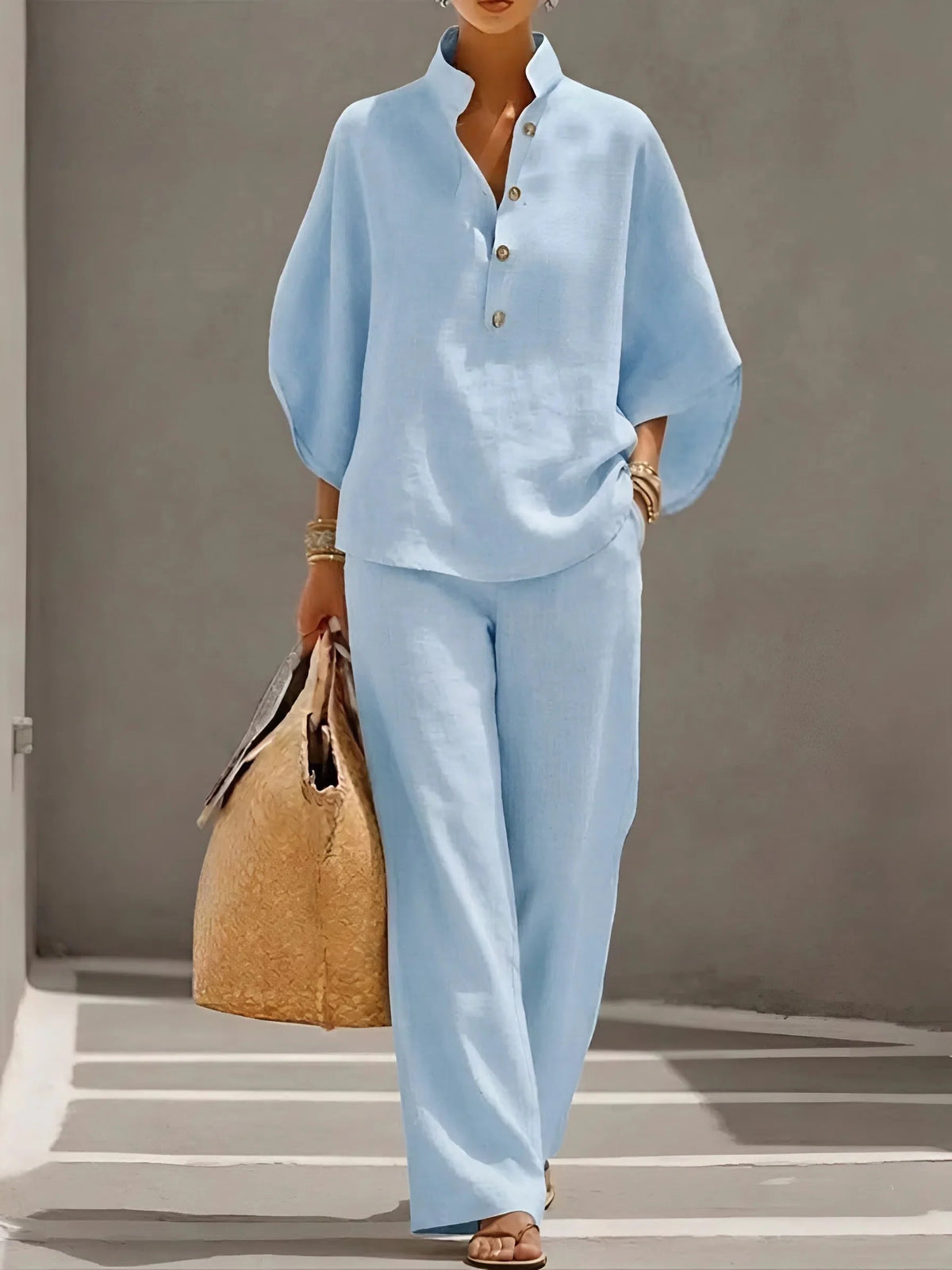 Elegant Wide Leg and Collar 2-Piece Set for Women