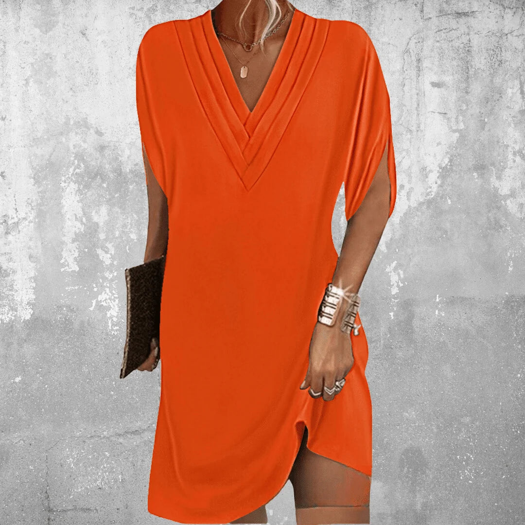 Flattering V-Neck Shift Dress for Women