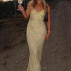 Floral Backless Sling Dress for Women