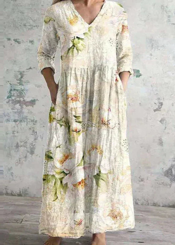 Floral Light and Effortless Midi Dress for Women