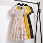 Floral Pleated Butterfly Sleeve Midi Dress for Women