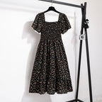 Floral Pleated Butterfly Sleeve Midi Dress for Women
