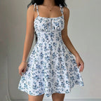 Floral Spaghetti Strap Short Dress for Women