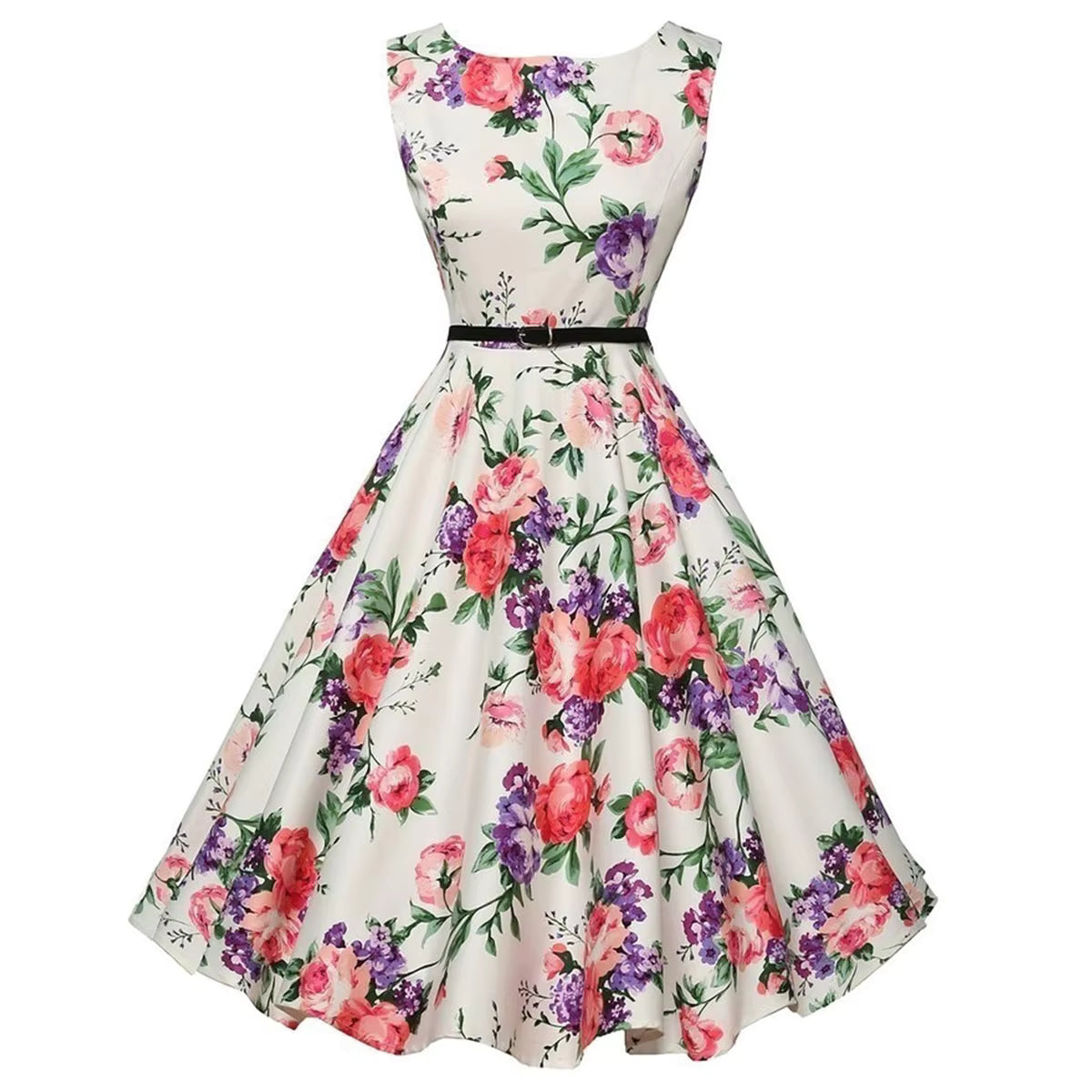 Floral Vintage Swing Casual Dress for Women