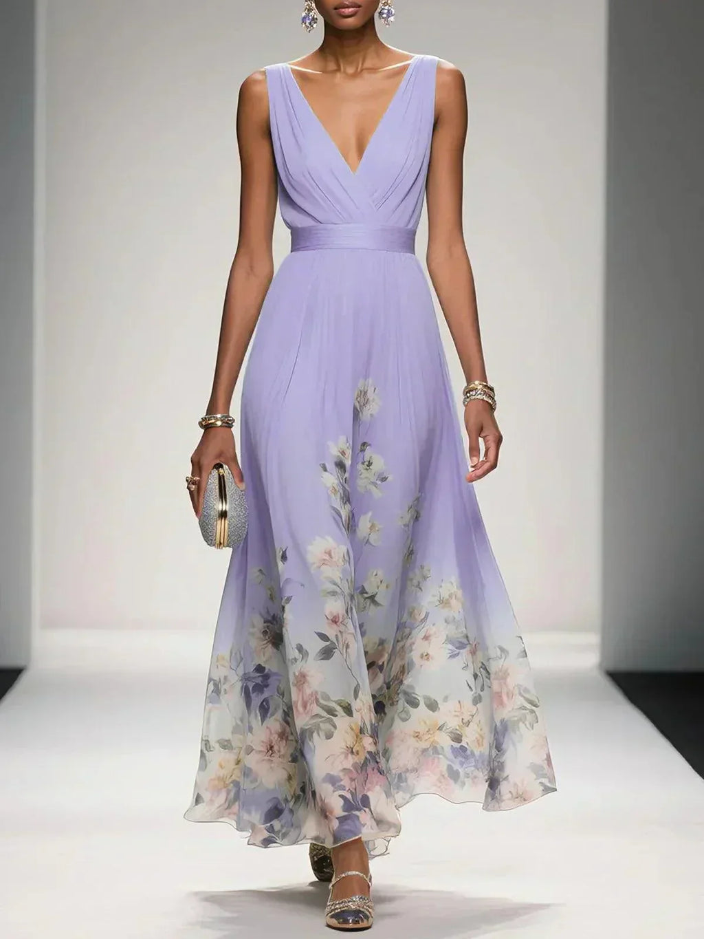 Floral Wedding Guest Midi Dress for Women