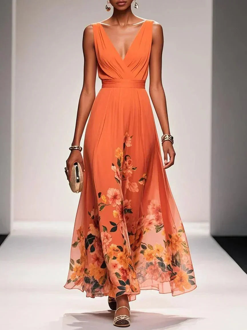 Floral Wedding Guest Midi Dress for Women