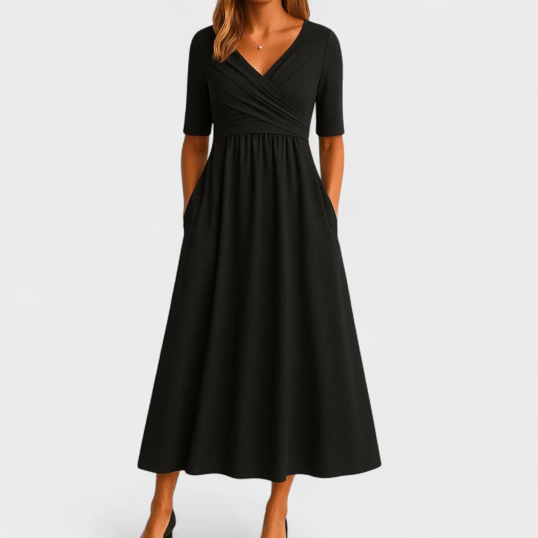 Graceful Pleated Midi Dress for Women