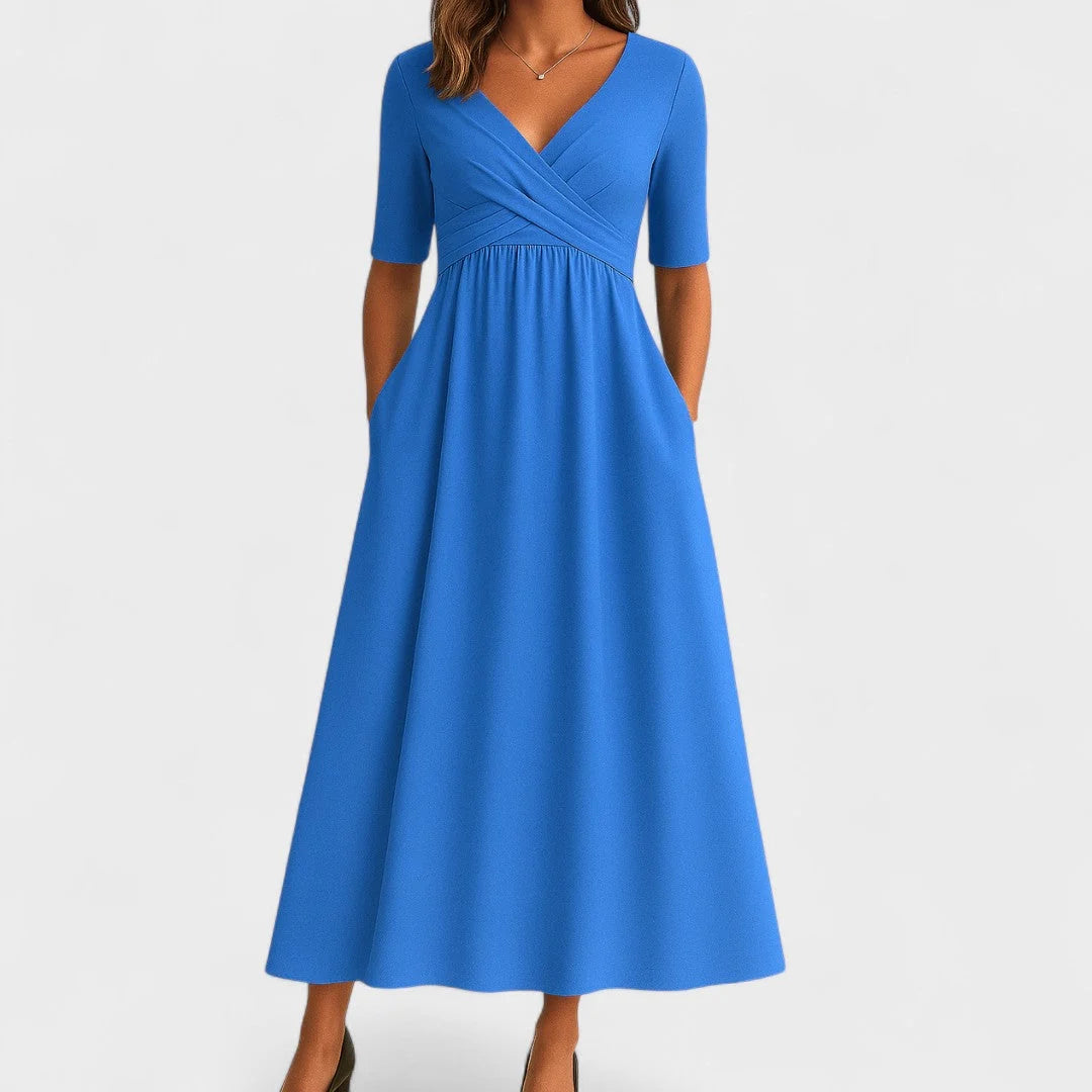 Graceful Pleated Midi Dress for Women