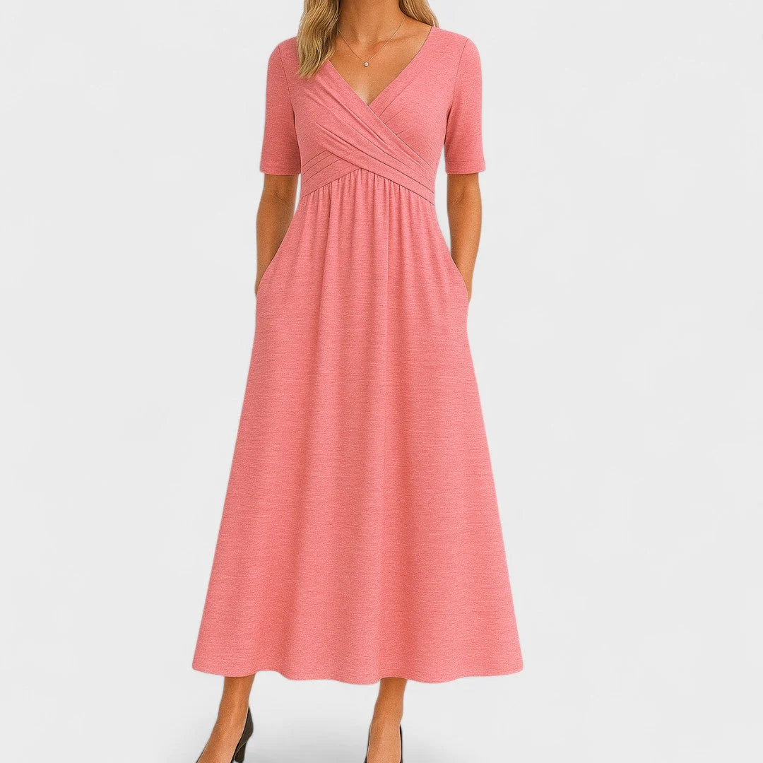 Graceful Pleated Midi Dress for Women