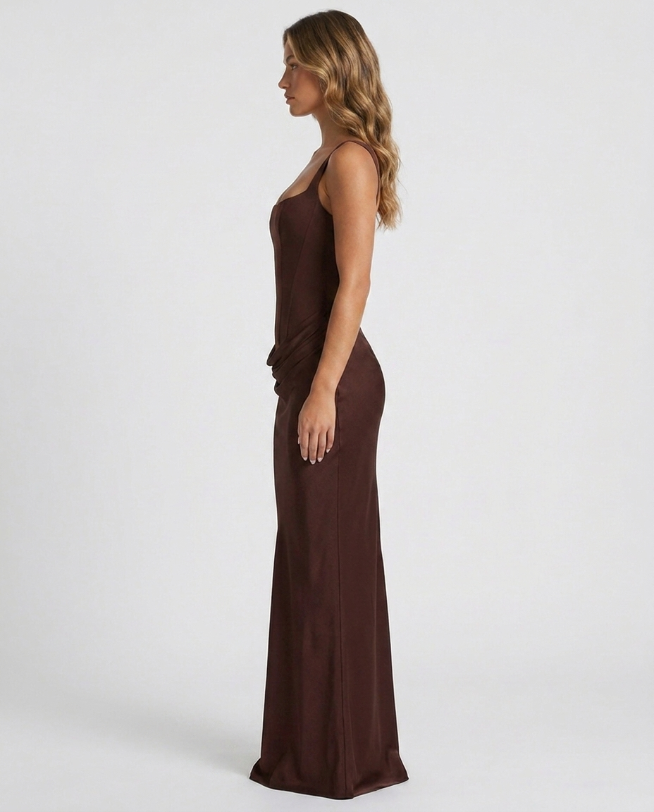 Vivienne Satin Corset Maxi Dress