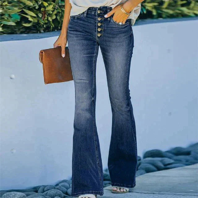 High Waist Flare Trousers for Women