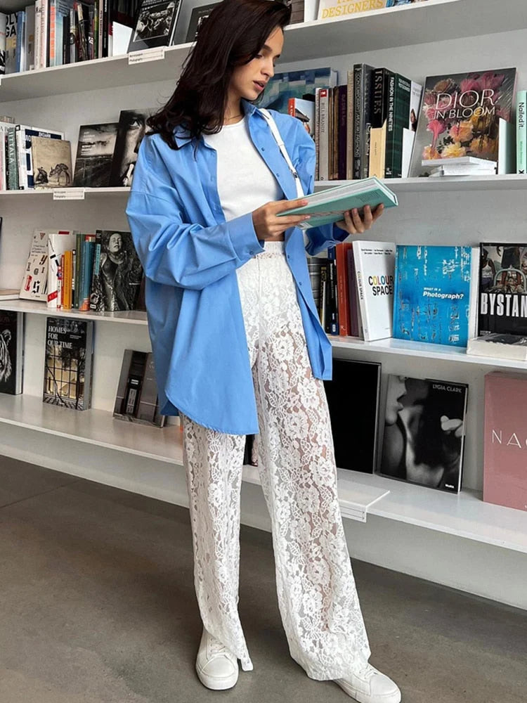 High Waist See-Through Trousers for Women