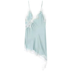 Lace Asymmetric Sleeveless Midi Slip Dress for Women