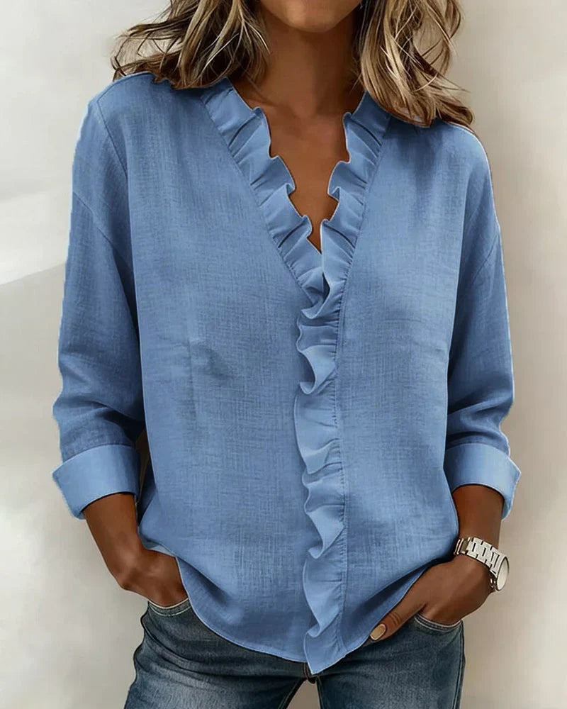 Lightweight V-Neck Blouse for Women