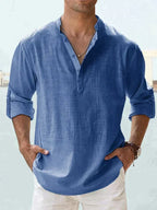 Linen Mao Collar Shirt