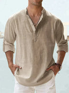 Linen Mao Collar Shirt