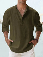 Linen Mao Collar Shirt