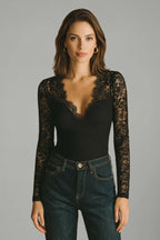 Long Sleeve Lace Bodysuit