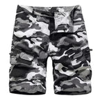 Men's Camouflage Multi-Pocket Belted Cargo Shorts