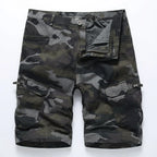 Men's Camouflage Multi-Pocket Belted Cargo Shorts