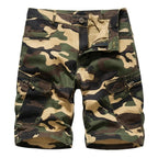 Men's Camouflage Multi-Pocket Belted Cargo Shorts
