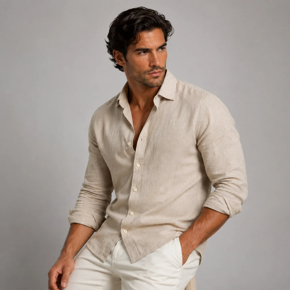 Men's Casual Breathable Summer Linen Shirt