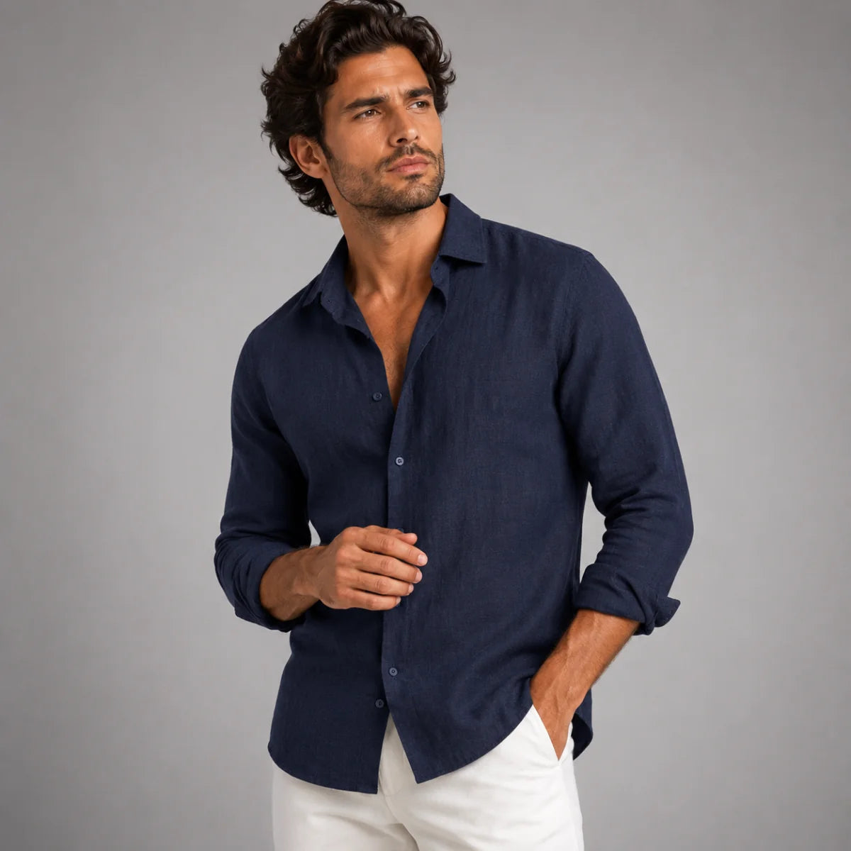Men's Casual Breathable Summer Linen Shirt