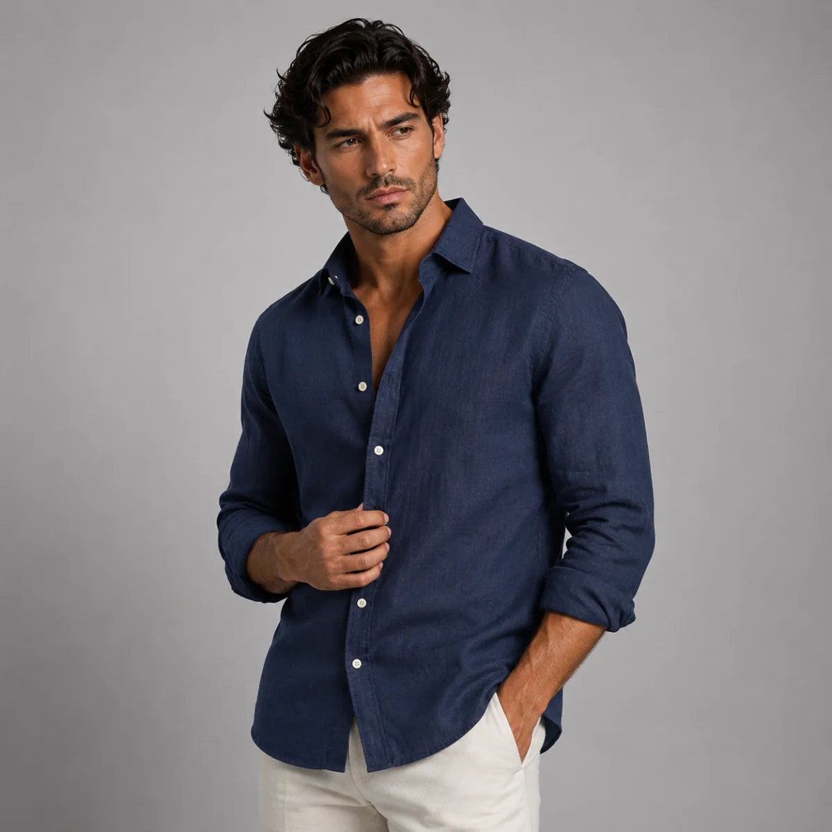 Men's Casual Breathable Summer Linen Shirt