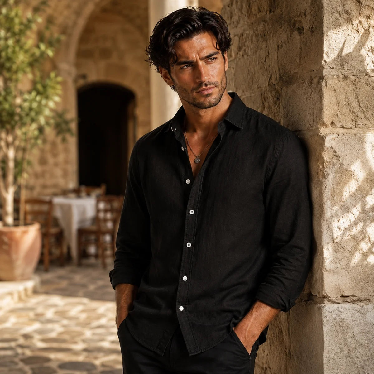 Men's Casual Breathable Summer Linen Shirt