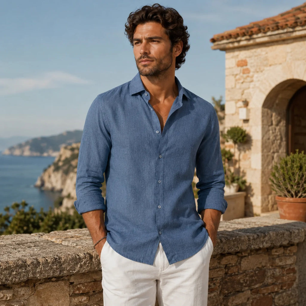 Men's Casual Breathable Summer Linen Shirt