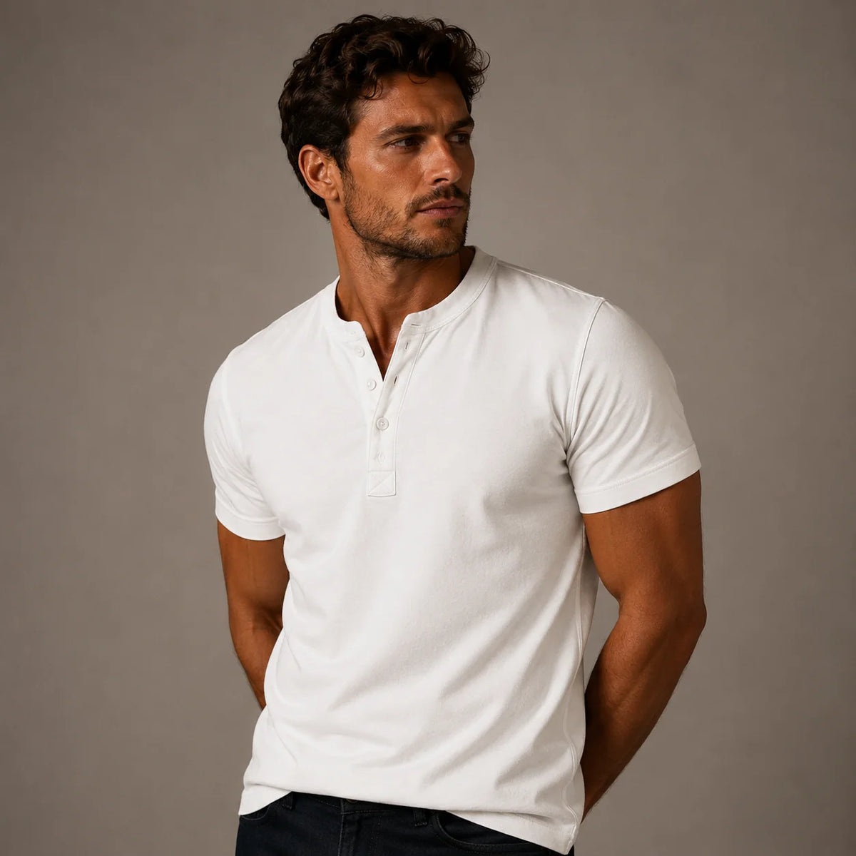 Men's Casual Henley Summer Polo Shirt