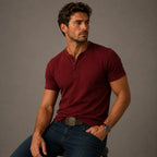 Men's Casual Henley Summer Polo Shirt
