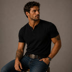 Men's Casual Henley Summer Polo Shirt
