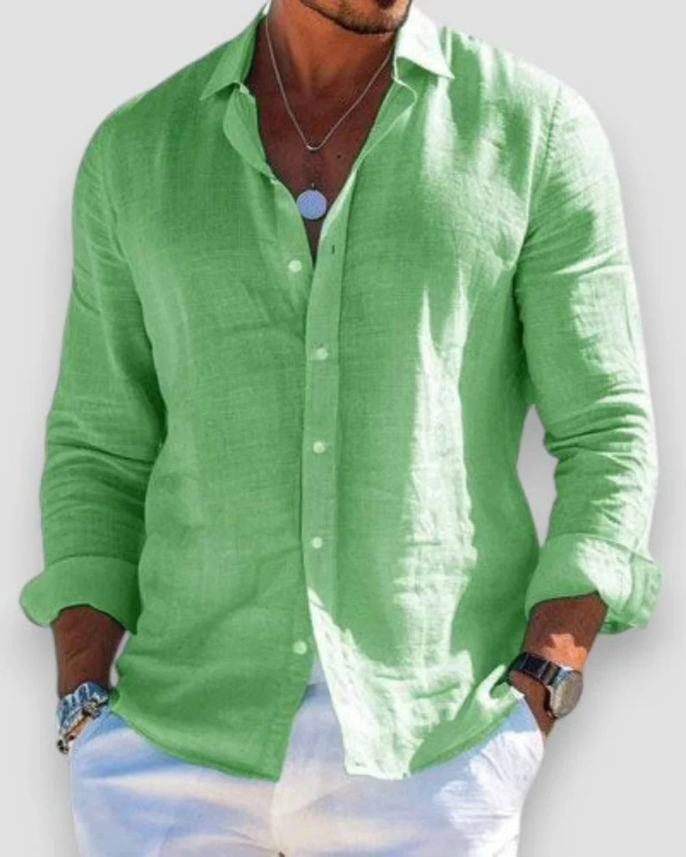 Men's Casual Summer Long Sleeve Shirt