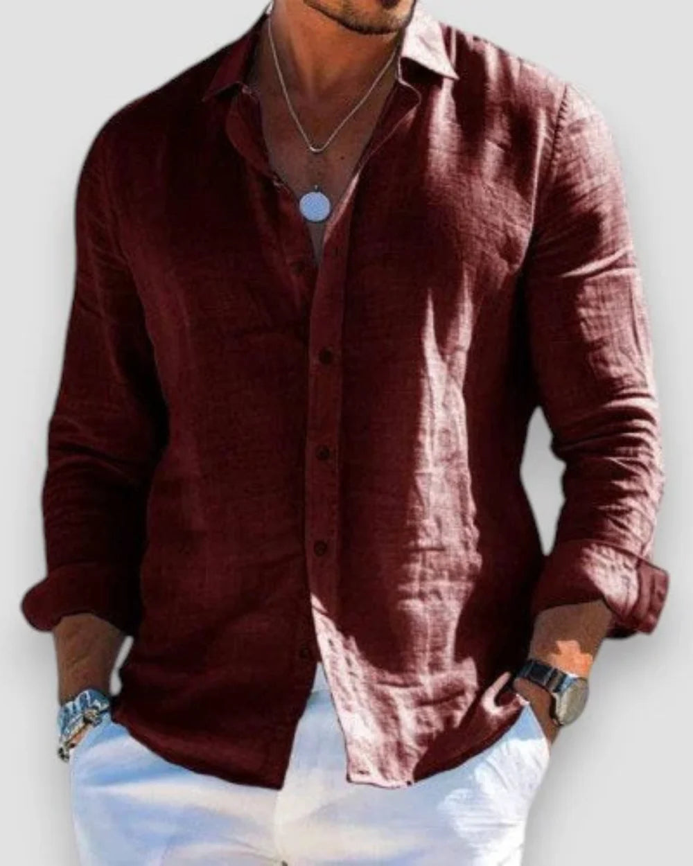 Men's Casual Summer Long Sleeve Shirt