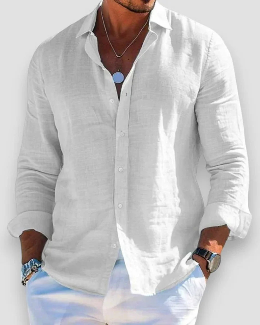 Men's Casual Summer Long Sleeve Shirt