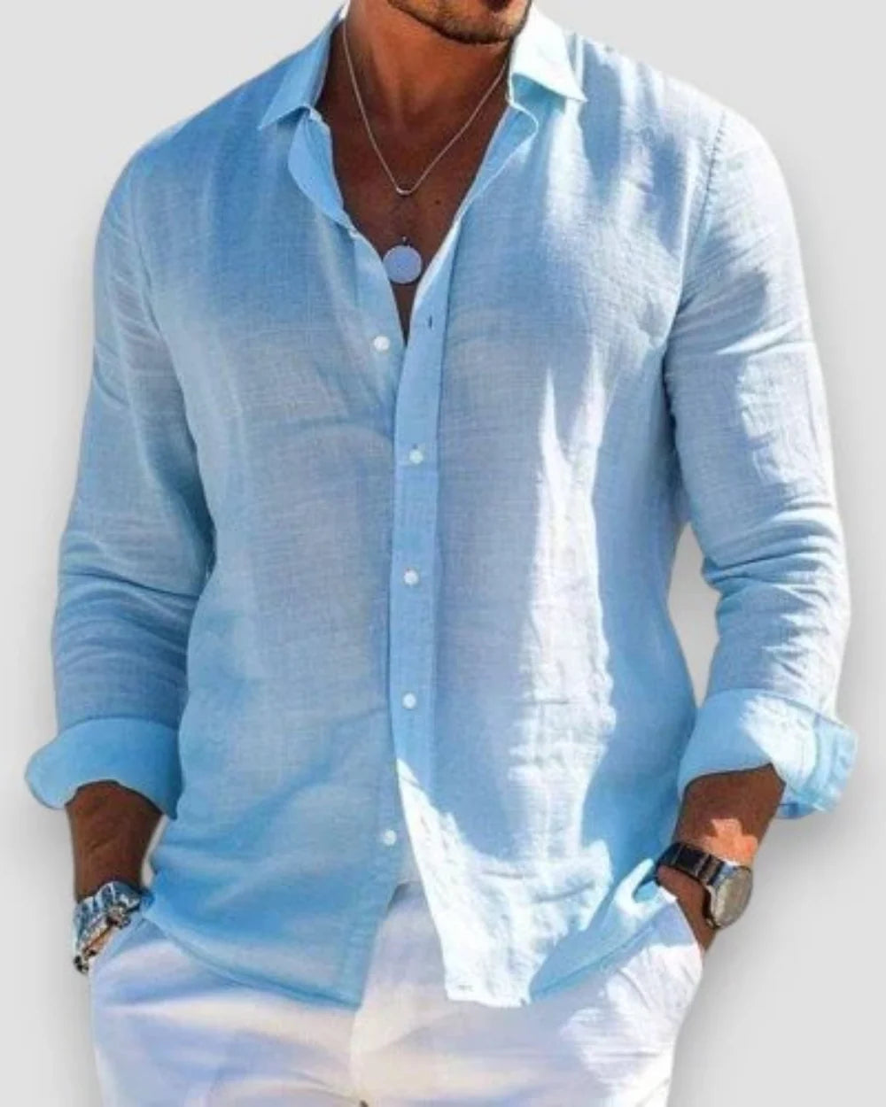 Men's Casual Summer Long Sleeve Shirt
