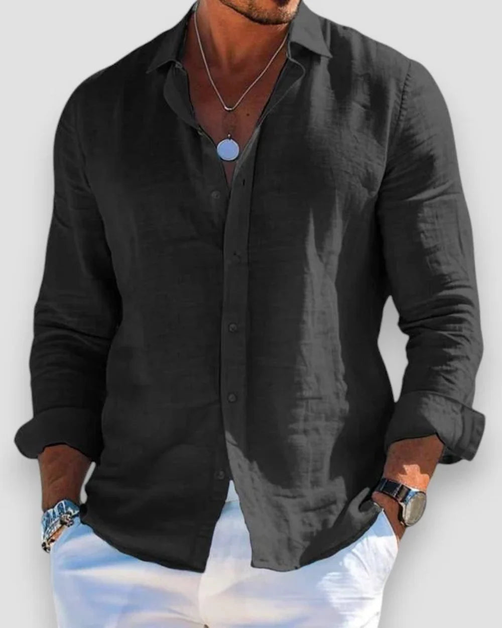 Men's Casual Summer Long Sleeve Shirt