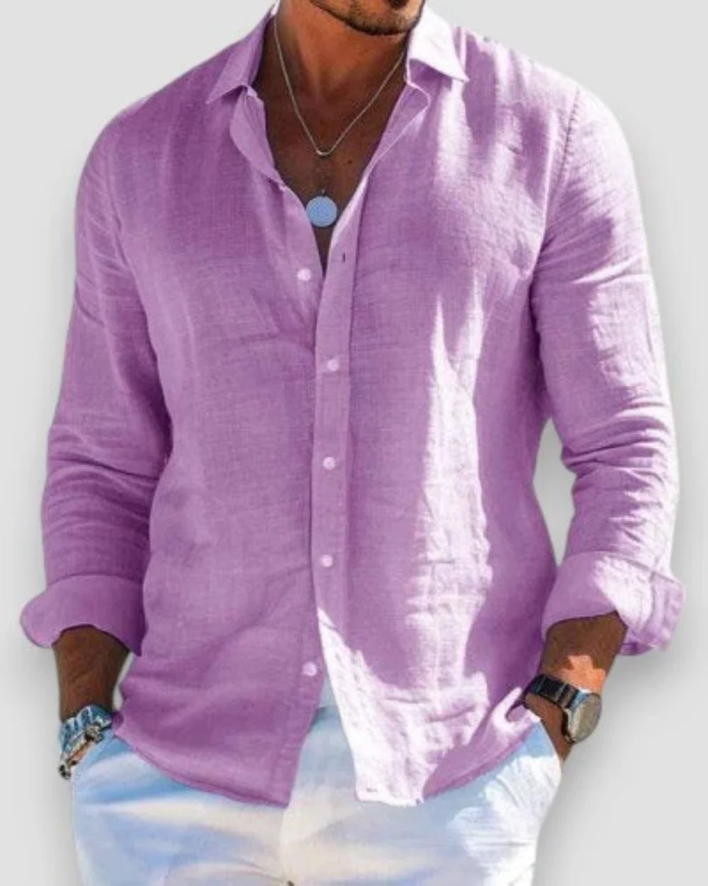 Men's Casual Summer Long Sleeve Shirt