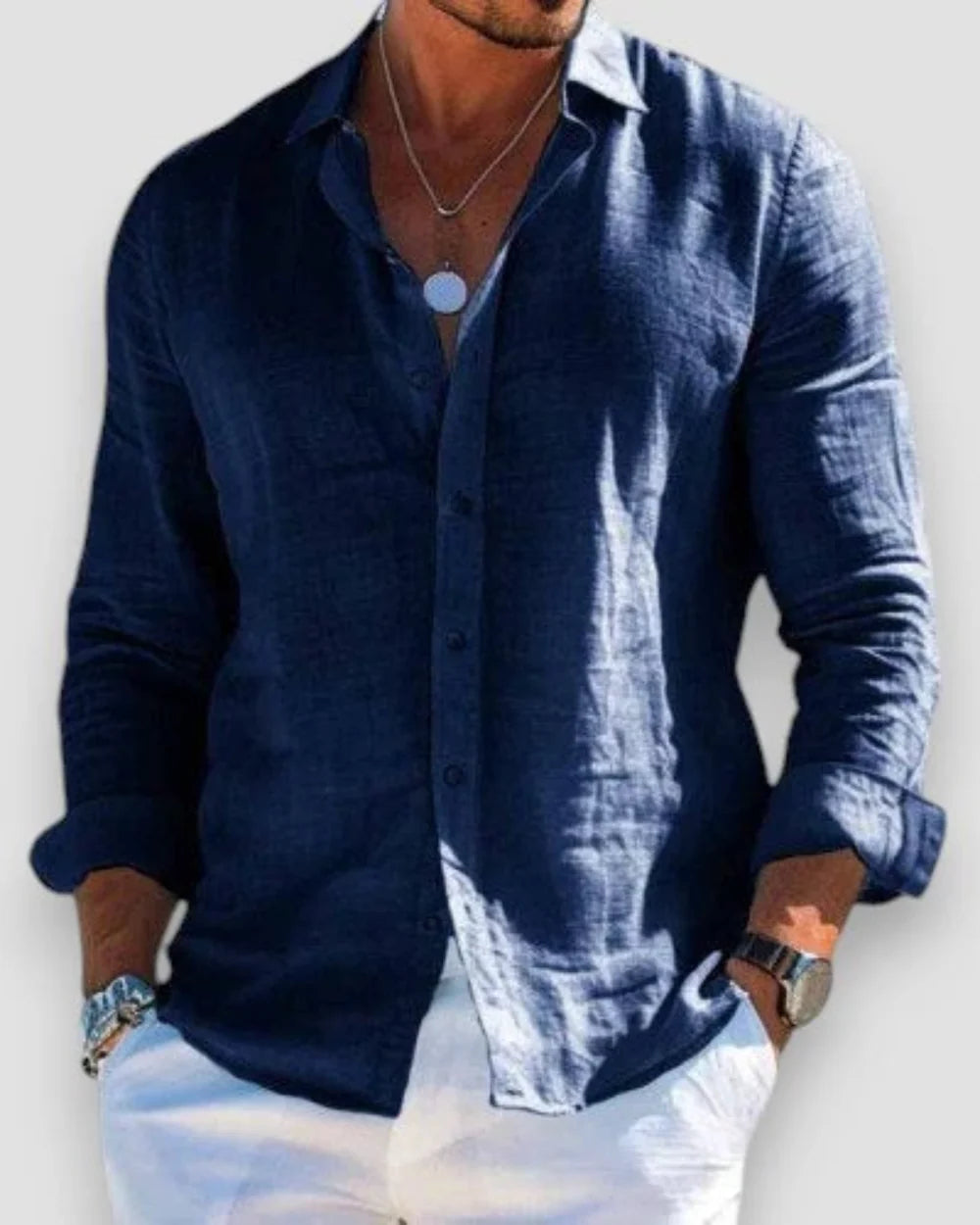 Men's Casual Summer Long Sleeve Shirt