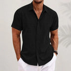 Men's Classic Collared Linen Button Shirt