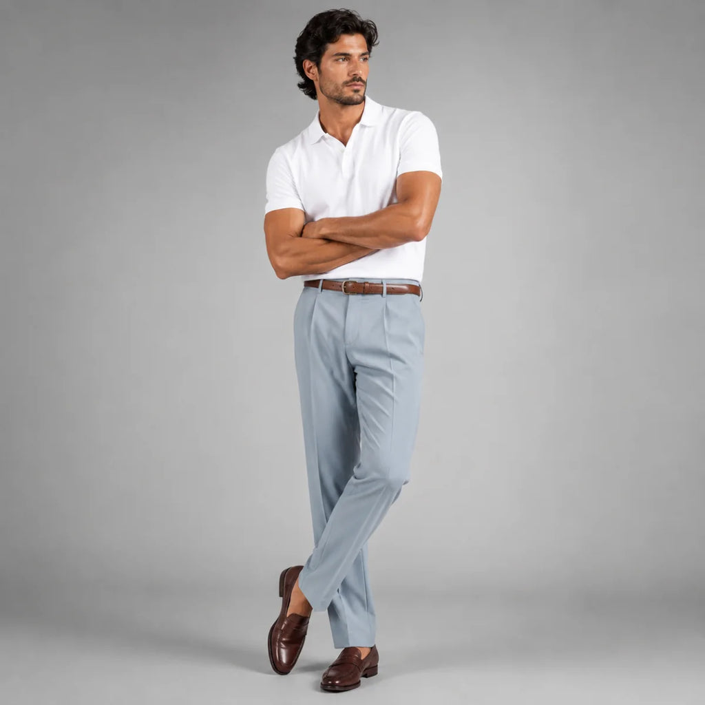Men's Classic Straight-Leg Loose Fit Linen Trousers