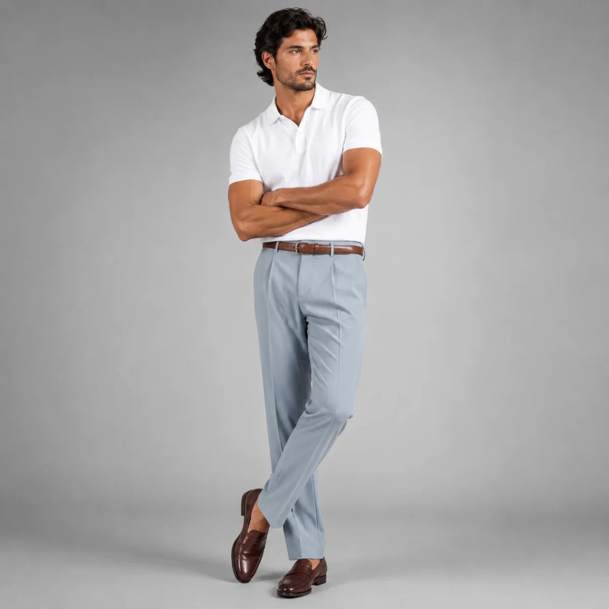 Men's Classic Straight-Leg Loose Fit Linen Trousers