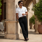 Men's Classic Straight-Leg Loose Fit Linen Trousers