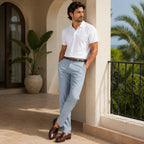 Men's Classic Straight-Leg Loose Fit Linen Trousers
