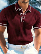 Men's Colour-Blocked Short Sleeve Polo Shirt