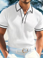 Men's Colour-Blocked Short Sleeve Polo Shirt