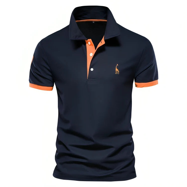 Men's Contrast Trim Short Sleeve Polo Shirt